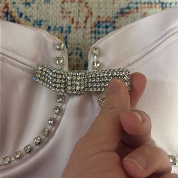 Self-Portrait Pink Satin Diamanté Mini Dress SZ US 6 NWT - Picture 6 of 9